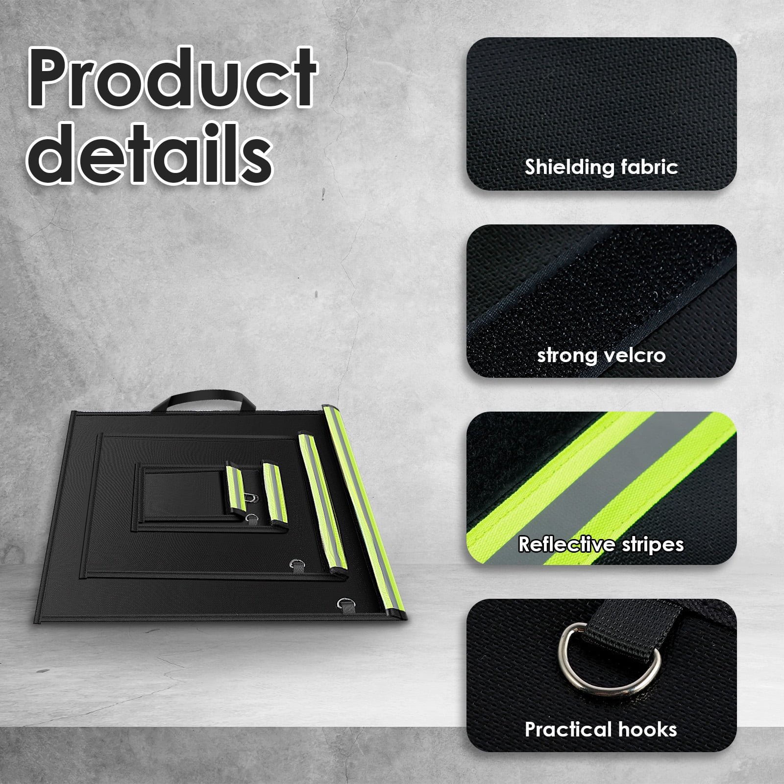 4Pcs Faraday Bags RFID Faraday Pouch with Reflective Strip and Handle Signal Blocker Faraday Bag Anti-Tracking Faraday Bags Anti-Theft Faraday Key Fob Protector for Laptops Tablets Phones