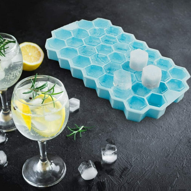 Ice Cube Trays with Lids 2 Pack Small Food Grade Silicone BPA Free