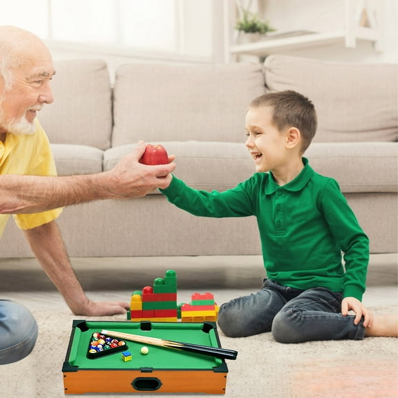 sdhkgrrt Mini Pool Table Set, Tabletop Billiards Game,KidsAdult Family IndoorToy, Wooden Billiards Table for Home, Study, Office, Family Game Night Entertainment