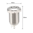 thumbnail image 2 of Uxcell Latching Metal Push Button Switch Flat Head 12mm Mounting Dia 1NO 3-6V White LED Light, 2 of 3