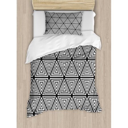 Ambesonne Abstract Geometric Inner Triangles Minimalist Western