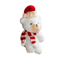 Luoshdecor Christmas Animal Bear Ornaments,Plush Cute Bear Stuffed Animals Xmas Toys for Birthday Decorations Party Favors