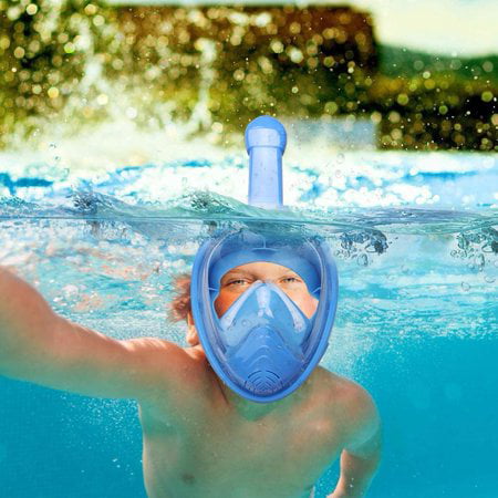 Give You A Natural & Safe Snorkeling Experience 180 Degree Large View Dry Top Set Anti-Fog Anti-Leak for Adults & Kids QingSong Full Face Snorkel Mask Snorkeling Mask with Advanced Safety Breathing System