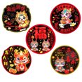 thumbnail image 1 of Injueey 10 Uds. Pegatinas de ventana de PVC con flores vibrantes de Feliz Año Nuevo para decoraciones de Año Nuevo Lunar Kits de decoración para fiestas D 28*35cm, 1 of 6