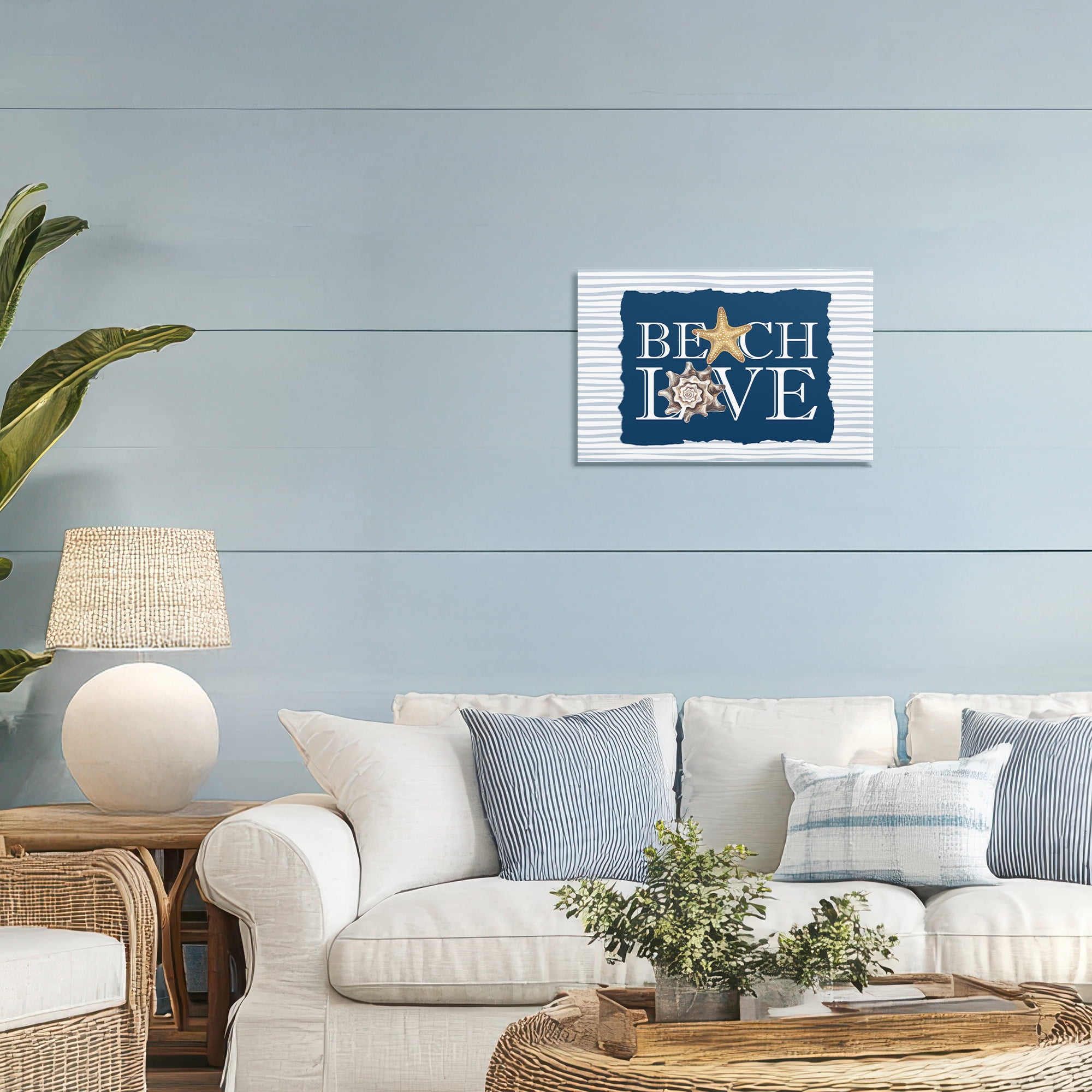 Stupell Industries Beach Love Seashells Canvas Wall Art, design by Kim Allen