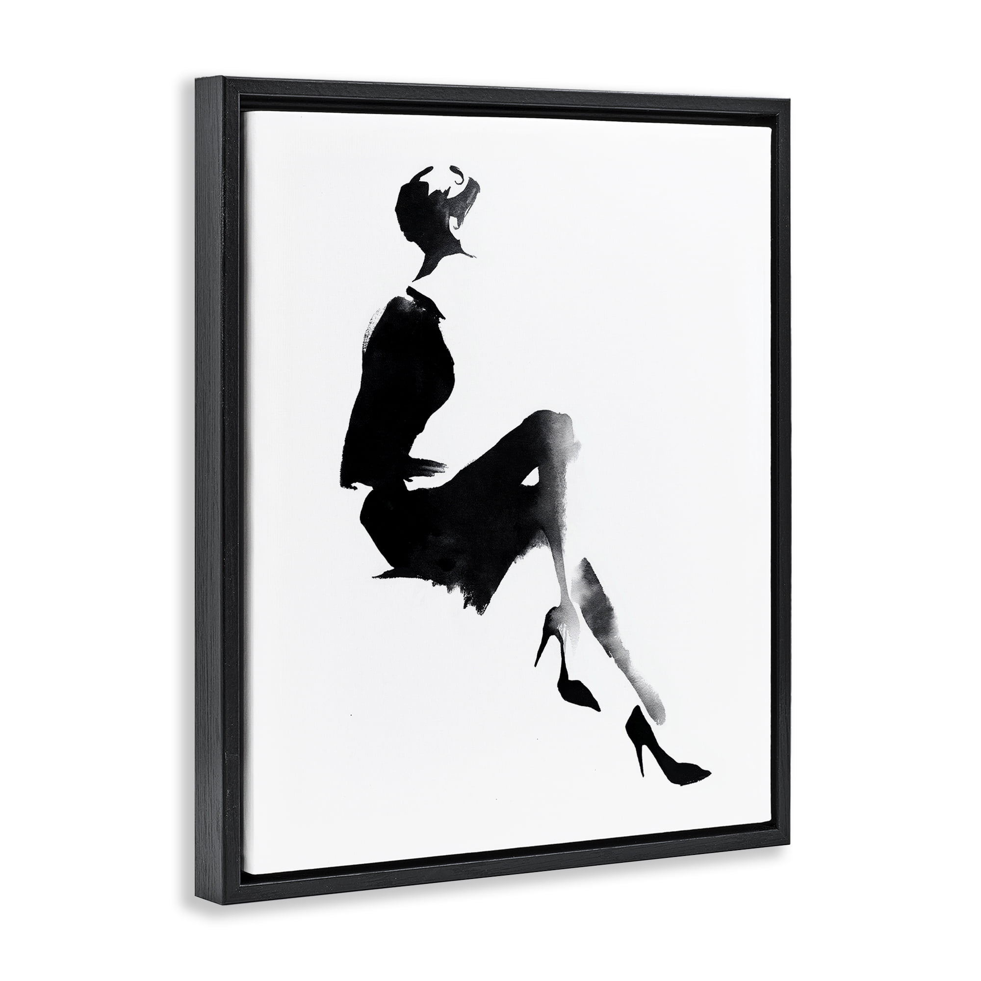 Stupell Industries Chic Silhouette Noir Black Framed Floater Canvas Wall Art, design by Svetlana Aleynikova