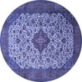 thumbnail image 1 of Ahgly Company Machine Washable Indoor Round Medallion Blue Traditional Area Rugs, 5' Round, 1 of 4
