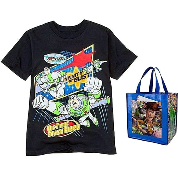 Disney Buzz Lightyear "Infinity or Bust" Toddler Boys Black T-Shirt (2T)