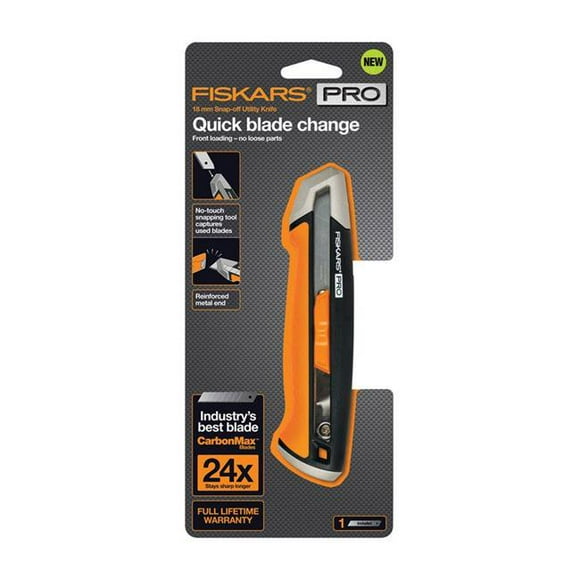 Fiskars 2829489 Couteau Utilitaire Rétractable 6 Po. - 8 Points, Orange