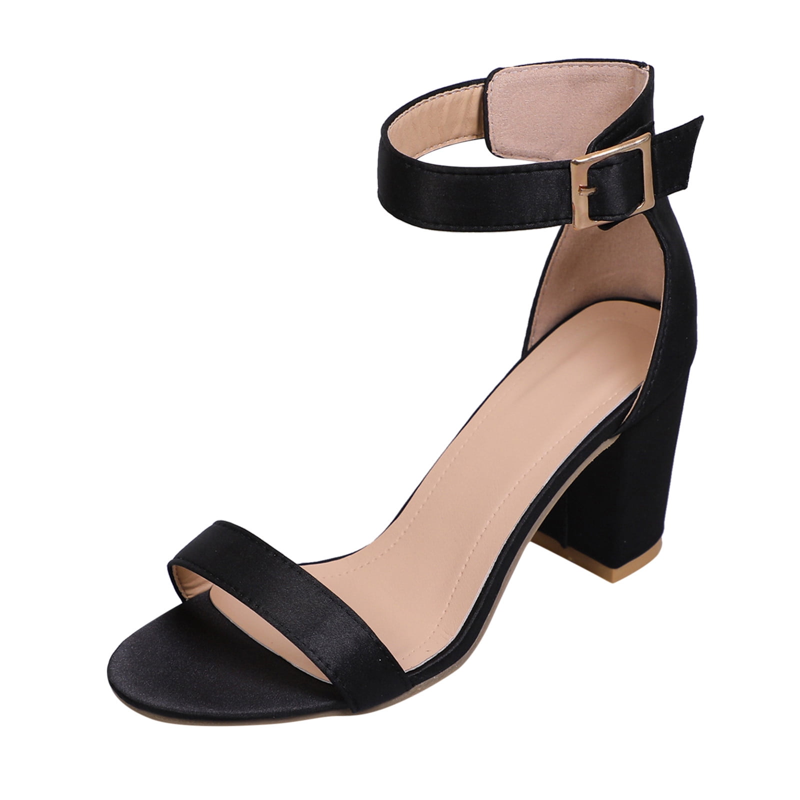 nsendm Women Slides Sandals Size 11 Women Mouth Fish Color High Fashion  Sandals Heel Strap Sandals for Women Size 11 Sandal Black 7.5 - Walmart.com