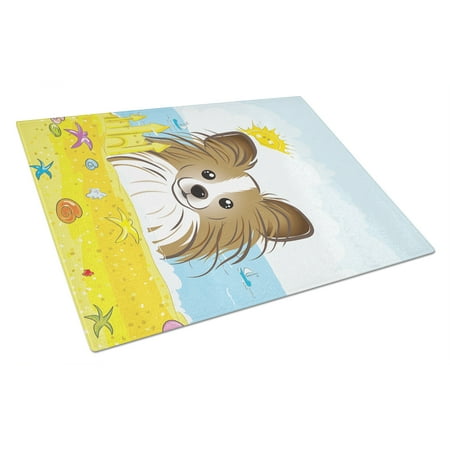 

Caroline s Treasures Papillon Summer Beach Glass Cutting Board Large