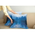 thumbnail image 2 of Ambesonne Blue Throw Pillow Cover 2 Pack, Sunrise Raft River Scenery, 24", Royal Blue Aqua, 2 of 5