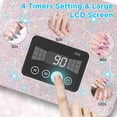 thumbnail image 4 of Aedavey Lámpara de uñas UV inalámbrica, luz UV recargable para uñas de gel, lámpara de uñas LED con 4 modos de temporizador, luz UV de uñas de gel para decorar con diamantes de imitación brillantes (b, 4 of 5