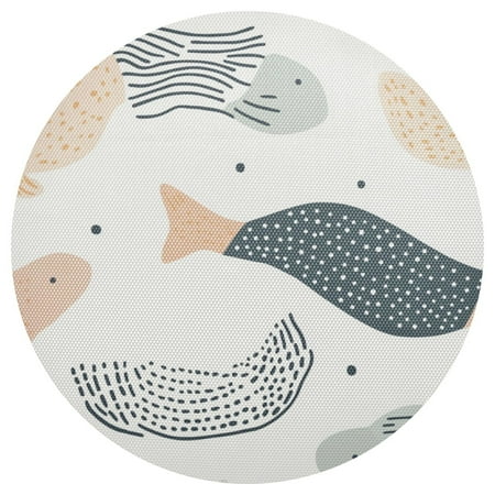 

Abstract Fish Design 4-Piece 15.4in Heat-Proof PVC Plate Mats Easy Cut and Clean for Family Use