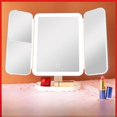 thumbnail image 1 of Espejo de maquillaje LED con lámpara, espejo de tocador plegable para dormitorio y escritorio, 1 of 5