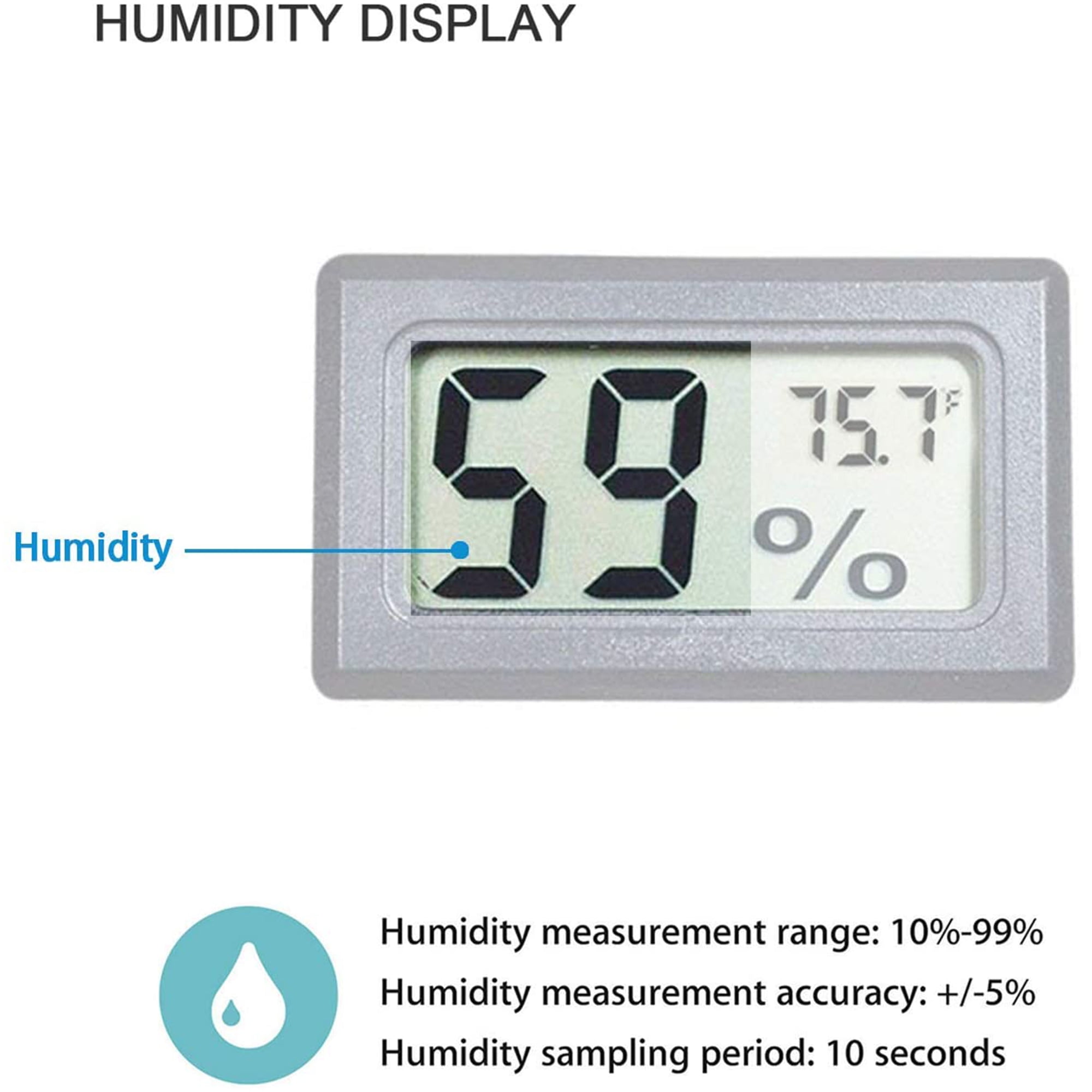 Elbourn 1Pack Mini Thermometer Hygrometer, Small LCD Digital Temperature Humidity  Meter Thermometer and Humidity Gauge Celsius Display for  Cars/Home/Office/Greenhouse/Incubator() 