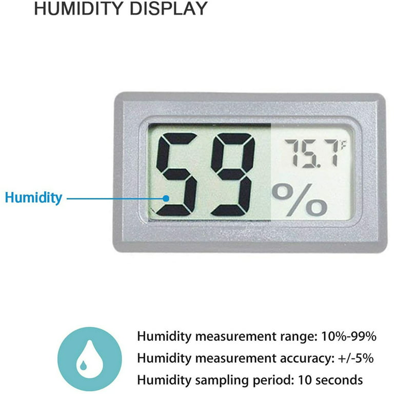 Elbourn 1Pack Mini Digital Electronic Temperature Humidity Meters Gauge  Indoor Thermometer Hygrometer LCD Display Fahrenheit (℉) for Humidors, Greenhouse,Garden,Cellar,Fridge,Closet 