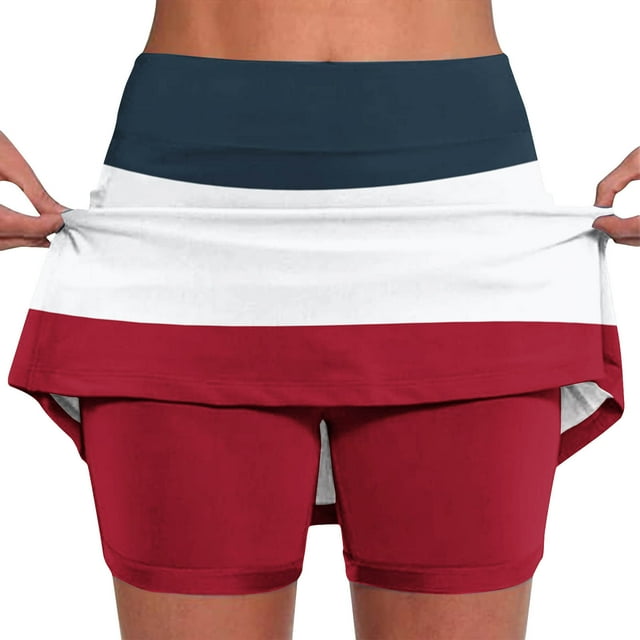 Gspmoly Shorts de Course pour Femmes, Nouveau Coloris pour Femmes Jupe-Pantalon Taille Mi-Haute Shorts de Sport Décontractés Jupe-Pantalon de Base Shorts de Randonnée Femmes Liquidation Rouge m