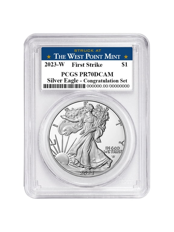 2023-W Proof $1 American Silver Eagle Congratulations Set PCGS PR70DCAM FS West Point Label