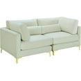 thumbnail image 1 of Meridian Furniture 605Cream-S75 Julia Collection Modern | Contemporary Velvet Upholstered Modular Sofa with Complete Sets of Gold and Chrome Legs Included, 75" Wide, Cream, 1 of 2