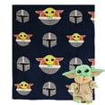 thumbnail image 3 of Mandalorian Dark Hover Kids Silk Touch Throw Blanket with Plush Hugger, 3 of 5