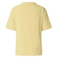 thumbnail image 5 of ZOHIUM Women's Top Summer Shirts Women's Mid Sleeved V Neck All Solid Color Oversized Loose Shirt T Shirt T Shirts for Women Work Clothes for Women Women's Shirts （Yellow,XXL）, 5 of 5