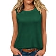 thumbnail image 2 of Omexry Womens Workout Tops Women's Crew Neck Sleeveless Tank Tops Casual Loose Curved Hem Basic Shirts Summer Solid Color Blouses, 2 of 9