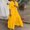Yellow, variant on Njagoc3 Womens Short Sleeve Maxi Dress, Solid Color Loose Fit, Casual Daily & Outdoor Wear Dress