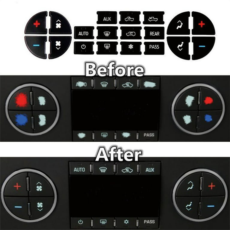Radio Dash Button Repair Kit Decal for Chevrolet Silverado Tahoe
