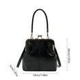 thumbnail image 2 of Retro Shoulder Crossbody Bag Vintage Women Bags PU Faux Leather Texture Soft Handle Satchel Spring Casual Purse 7.87x7.48in(Black), 2 of 6