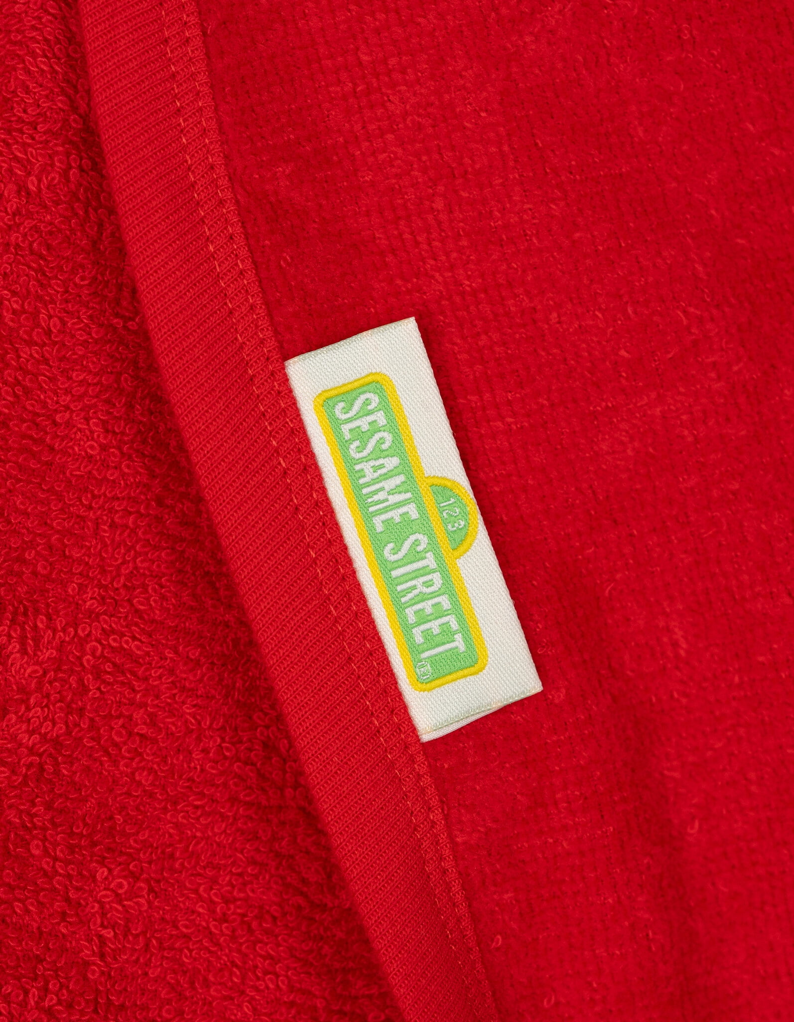 Sesame Street Baby Boys' Cotton Character Hooded Towel with Corner Pockets Red Elmo