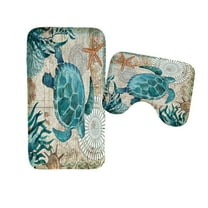 WEXIA 2 Pcs Set Bathroom Rugs Non-Slip Soft Absorbent Flannel Bath Mats Machine Washable