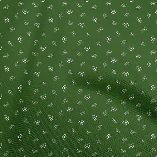 oneOone Cotton Cambric Dark Green Fabric Avocado Craft Projects Decor Fabric Printed By The Yard 42 Inch Wide