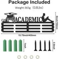 thumbnail image 2 of Academic Theme Iron Medal Hanger Holder Display Wall Rack with Screws Book Pattern 150x400mm, 2 of 7