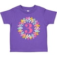 thumbnail image 3 of Inktastic 3rd Birthday Flower Wreath 3 Year Old Girl Girls Toddler T-Shirt, 3 of 5
