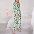 thumbnail image 3 of Pofeuu Cartoon Crocodile Print Womens Pajamas Set Long Sleeve Sleepwear Button Down Nightwear Soft Pj Lounge Sets Button Down Pajamas Women-Small, 3 of 7