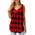 thumbnail image 1 of DYMADE Women's Fashion Floral Printed Sleeveless Button Summer Casual Top, 1 of 4