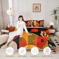 thumbnail image 3 of Manfei Abstract Mid-Century Twin Comforter Sets, Minimalist Leaf Bedding Set, Orange Red, Black Reversible 2-Piece, 1 Comforter and 1 Pillowcase, 3 of 6