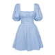 thumbnail image 3 of Vestidos de playa para mujer Vestido plisado con cuello cuadrado A Line para cóctel (Azul claro M) FLhrweasw Para estrenar, 3 of 8