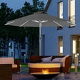thumbnail image 2 of Outsunny Outdoor Lighted Patio Umbrella with Solar & USB Charging, Grey, 2 of 10