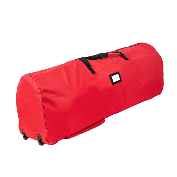 Bolsa para árbol de Navidad con ruedas, ligera, con asas, para transportar árboles de Navidad artificiales. Rojo 140x46x56cm