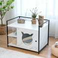 thumbnail image 2 of Costway Meuble Cache-Litière pour Chat Armoire à Litière Cachée avec Étagère de Rangement à 2 Niveaux, 2 of 10