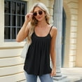 thumbnail image 5 of SWSMCLT Women's Tank Tops Soft Cami Shirt Cami Fashion Camisole Shirt Babydoll Top Summer Sleeveless Cut Out Scoop Neck Black X-Large, 5 of 5