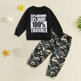 thumbnail image 2 of Gubotare Toddler Boy Clothes Fall Toddler Baby Boy Clothes Outfit Long Sleeve Tops+Pants 2PCS Fall Winter Pullover Sweatshirts Sets 4T 5T (White,4-5 Years), 2 of 4