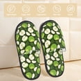 thumbnail image 2 of Balery Green Fruit Pantuflas de Casa de Felpa Silenciosas con Diseño Estampado, Zapatillas Cómodas Antideslizantes de Algodón para Interior-Large, 2 of 8