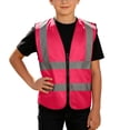 thumbnail image 2 of ATOGUTA Reflection Vest for Kids High Visibility Neon Construction Traffic Vest for Cycling Running Skiing Size 6-15, Hot Pink, 2 of 8