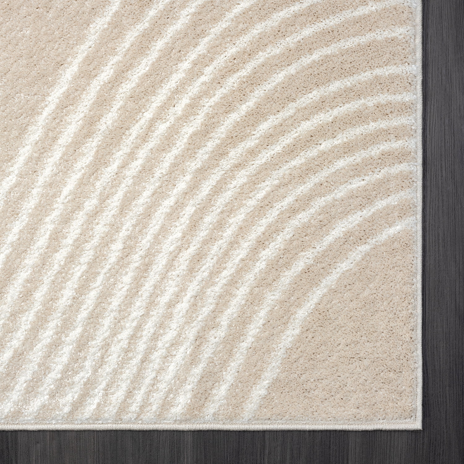 Abani Nuevo Collection Area Rug Mid Century Modern Bedroom Living Room Decor Floor Rug 5 x 8 Beige Cream