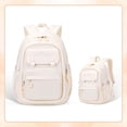thumbnail image 2 of gcong Stylish School Backpack Lightweight Large Capacity Bookbag With Multiple Compartments For Everyday Use Beige, 2 of 3