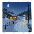 thumbnail image 3 of Ambesonne Winter Shower Curtain, Rustic Wood Cottage, 69"Wx84"L, Blue White, 3 of 5