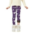 thumbnail image 3 of Uccdo Toddler Girls Winter Warm Fleece Lined Leggings Teenage Little Girl Thicken Floral Tights Long Pants 3-13Y, 3 of 7